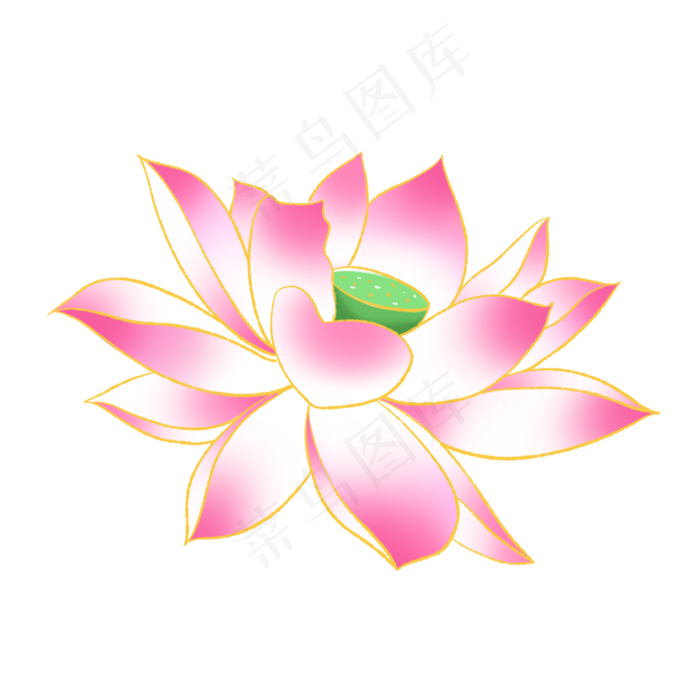 新中式国潮风荷花