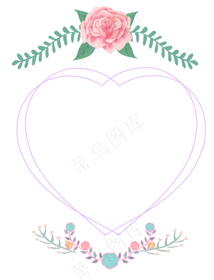 手绘婚礼玫瑰边框(2000X2617(DPI:300))psd模版下载