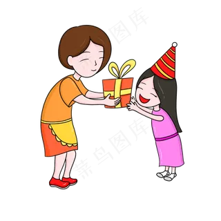 庆祝六一儿童节卡通免扣