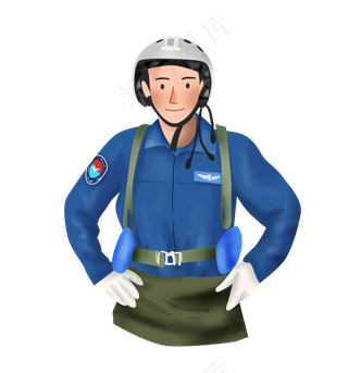 建军节手绘空军飞行员