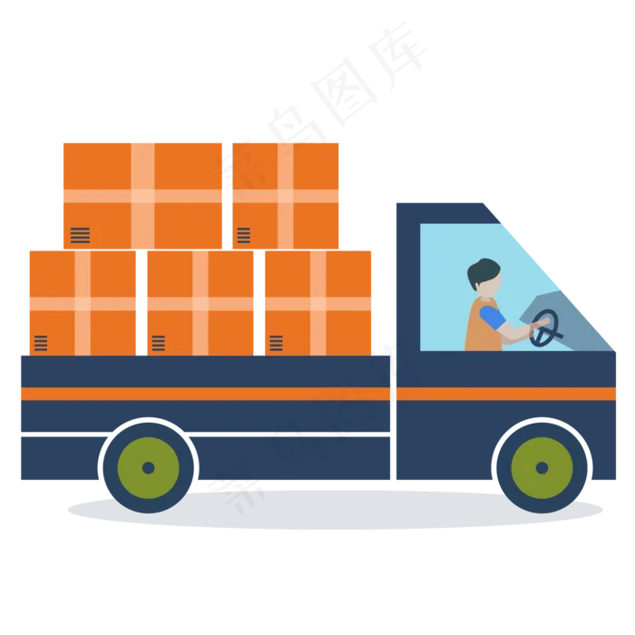 电商快递运输,免抠元素(2000*2000px 300 dpi )ai矢量模版下载