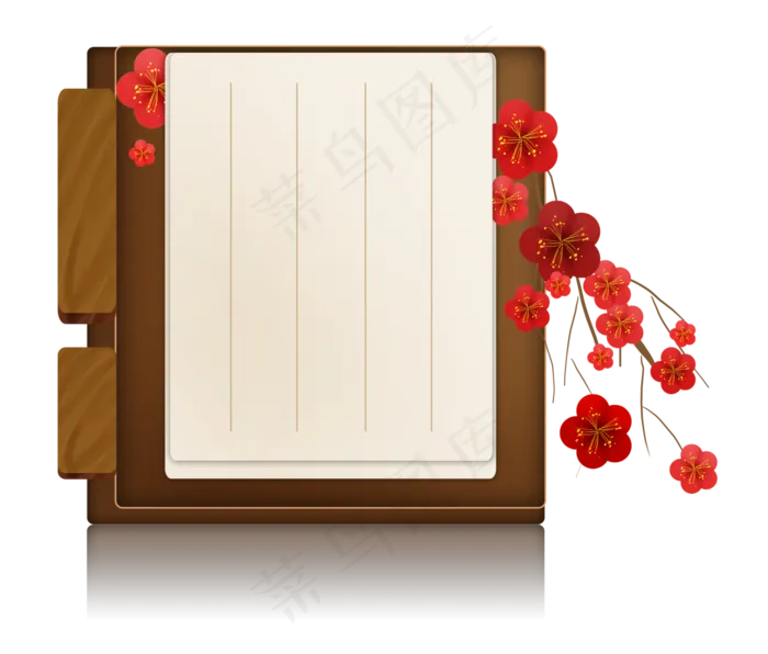 新年古典中国风木质文字框边框,免抠元素(4800*4088px 300 dpi )psd模版下载