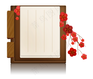 新年古典中国风木质文字框边框,免抠元素