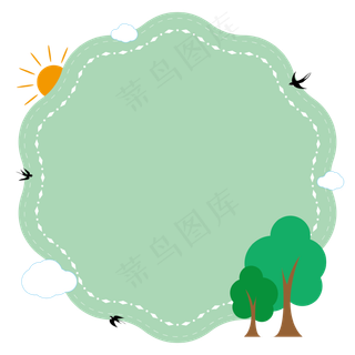 春天可爱绿色植树节树木矢量免抠