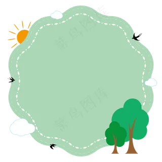 春天可爱绿色植树节树木矢量免抠