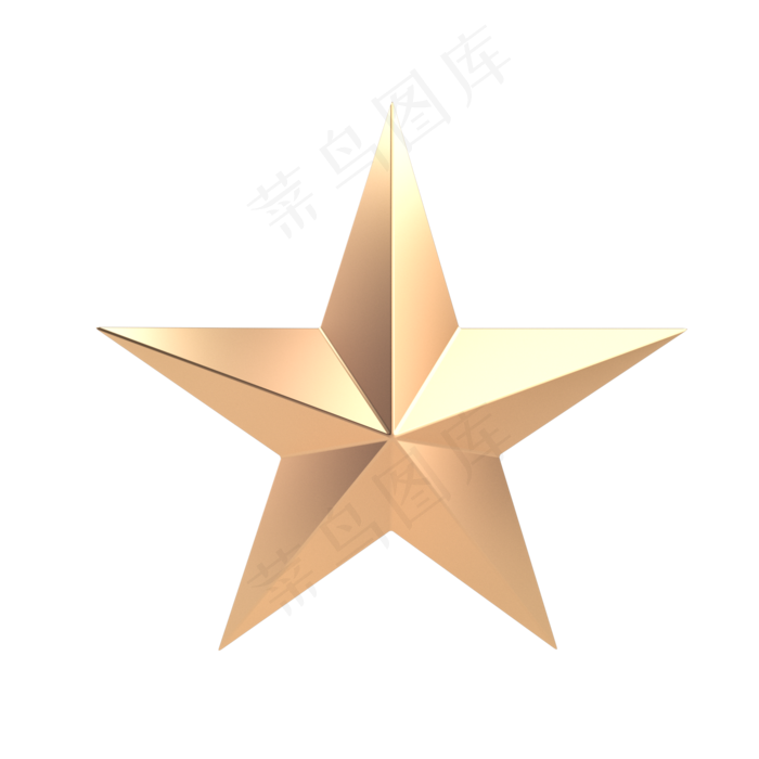 金属质感五角星,免抠元素
