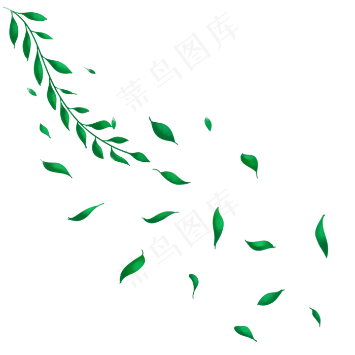 绿叶飞舞叶子(2000X2000(DPI:300))psd模版下载