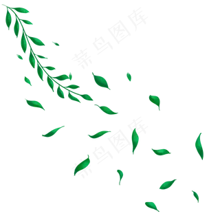 绿叶飞舞叶子