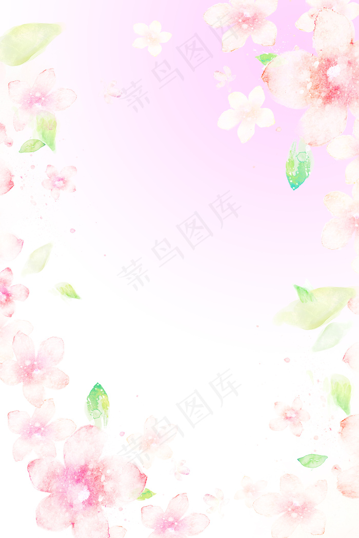 渐变花朵底纹边框(3543*5315px 	      )psd模版下载