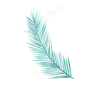 春天绿色水彩树叶