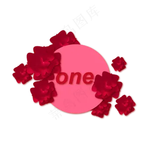 矢量手绘旋转花朵