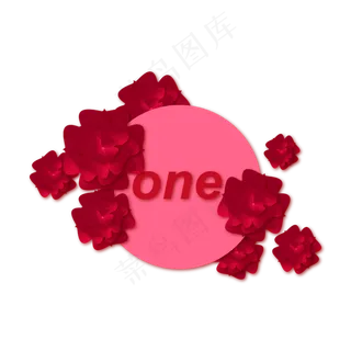 矢量手绘旋转花朵