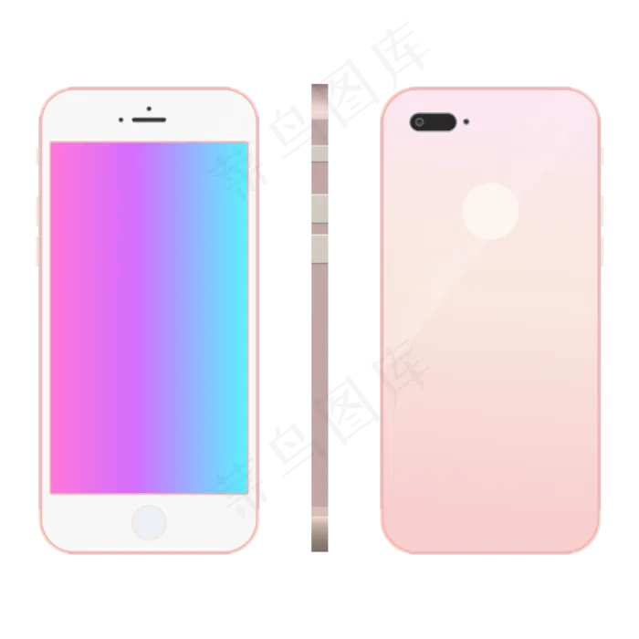 玫瑰金iPhone7手机(2000*2000px 300 dpi )ai矢量模版下载