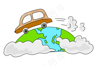 棕色汽车地球插图