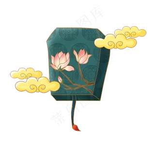 绿金孔明灯中国风元素