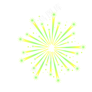 手绘烟花蓝黄色矢量图,免抠元素