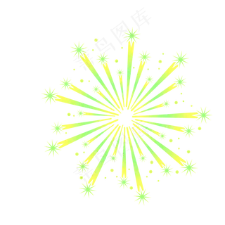 手绘烟花蓝黄色矢量图,免抠元素