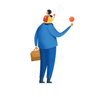 父亲节爸爸背着儿子