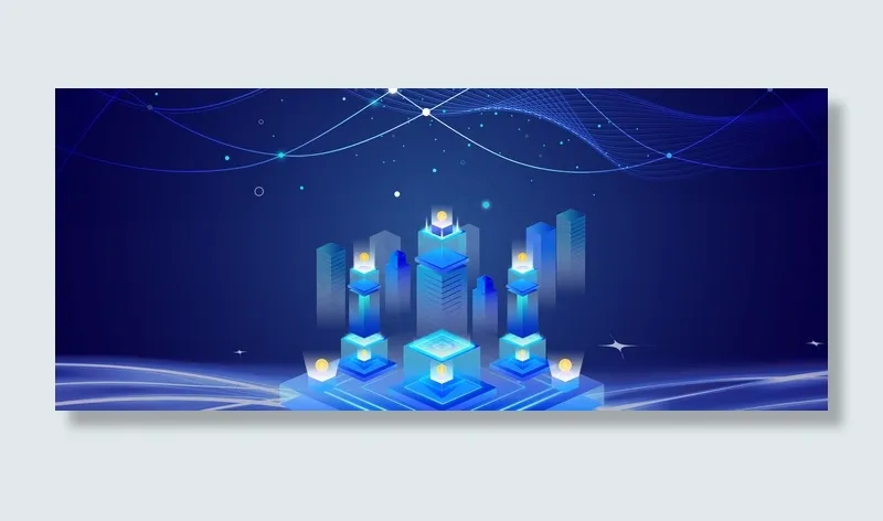 金融城市建筑banner下载(1920*800px 	       )psd模版下载