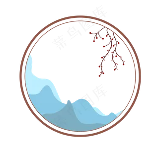 中国风水彩植物山水画手绘