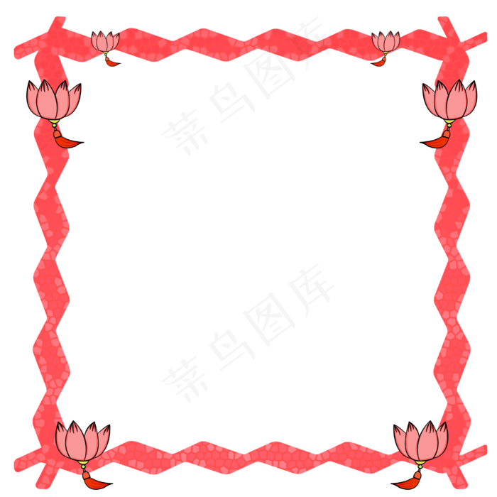 元宵节荷花灯笼手绘边框(3000X3000(DPI:72))psd模版下载