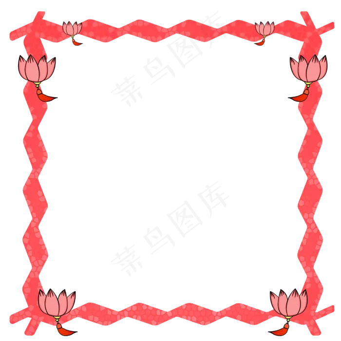 元宵节荷花灯笼手绘边框(3000X3000(DPI:72))psd模版下载