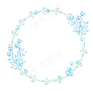 请柬水彩植物边框,免抠元素