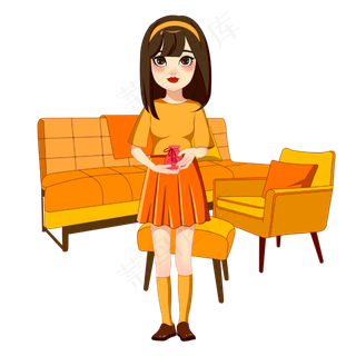 端午节手持福袋女孩