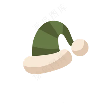 圣诞帽子绿色条纹平安夜礼物PNG,免抠元素