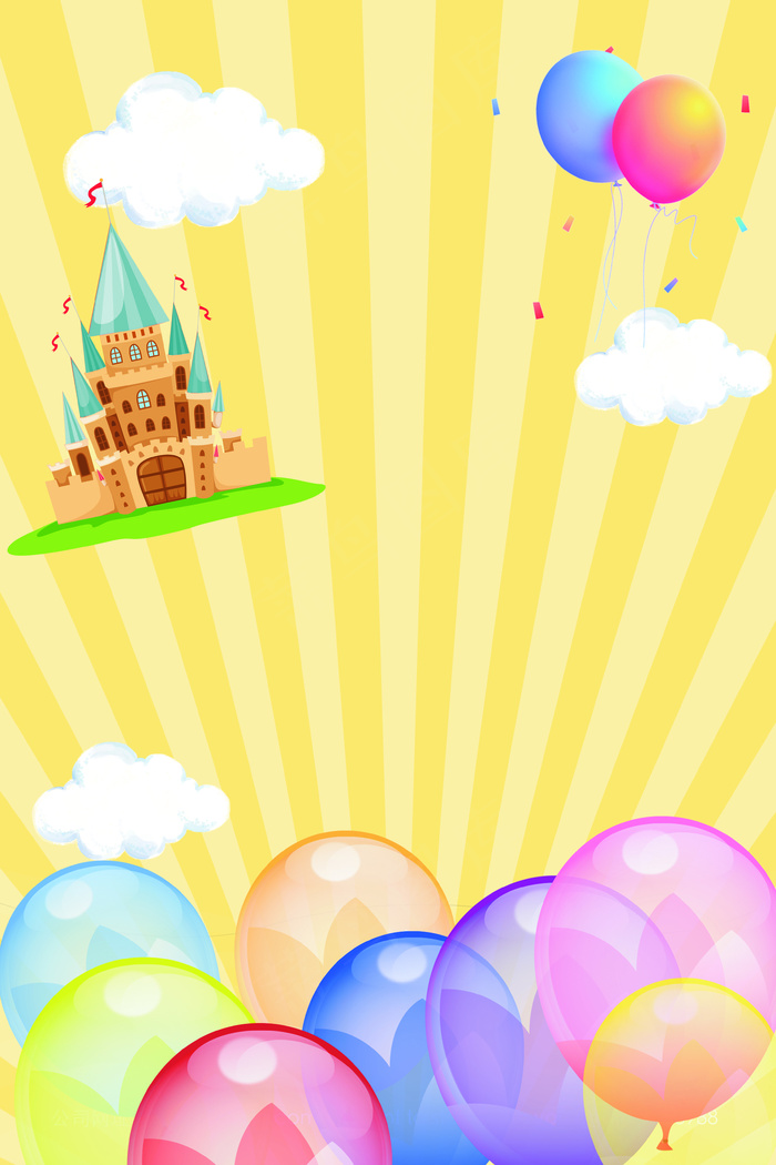 简单气球六一背景