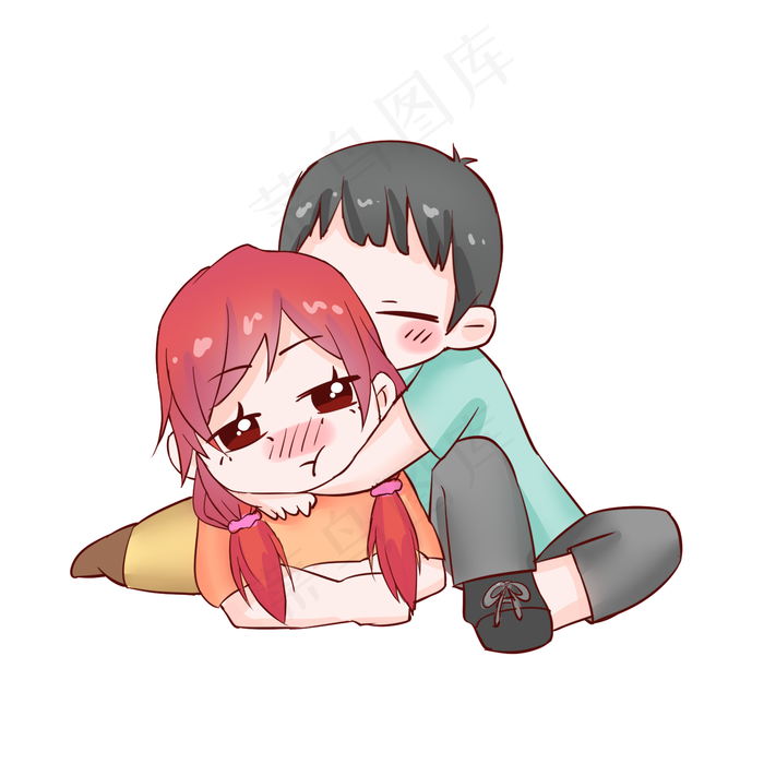 手绘卡通情侣插画系列