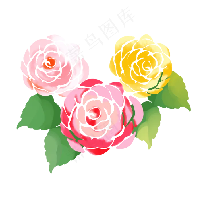 心形玫瑰花装饰(2000X2000(DPI:300))psd模版下载