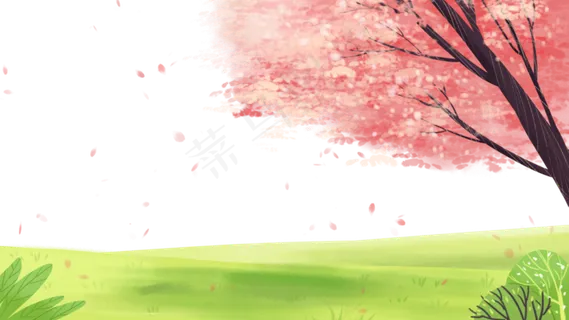 二月你好主题之二月桃花风景,免抠元素
