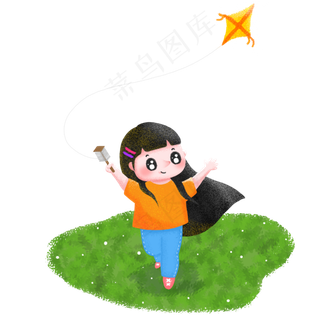 儿童节浅色手绘小女孩免抠 儿童节浅色手绘小女孩免抠