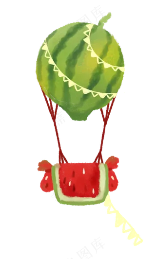 飞行西瓜水果热气球