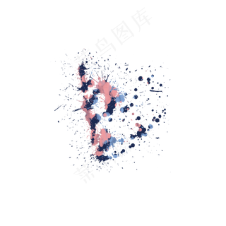 彩色油漆斑驳笔刷效果