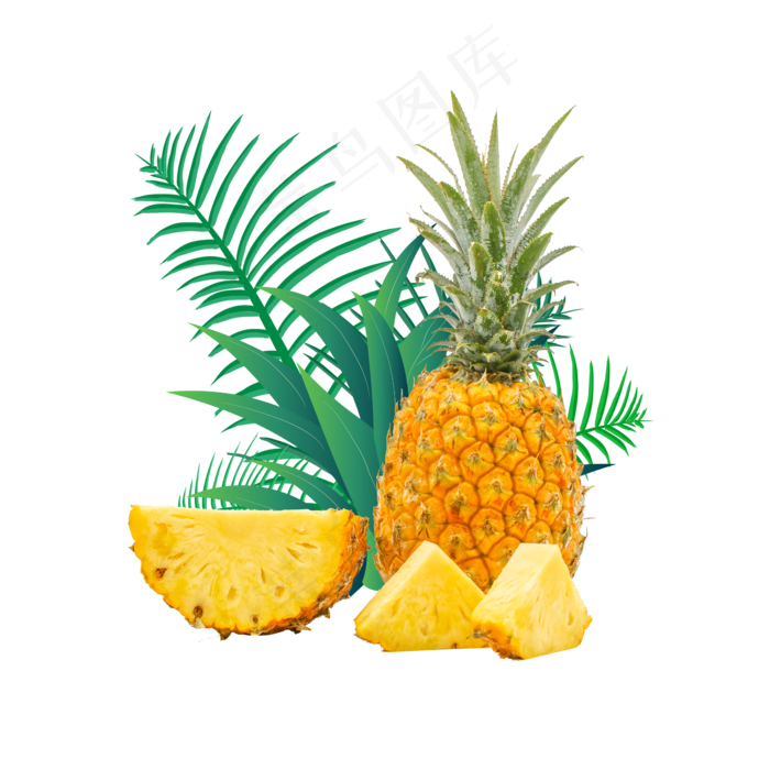 黄色冰镇菠萝(4724X4724(DPI:3000))psd模版下载