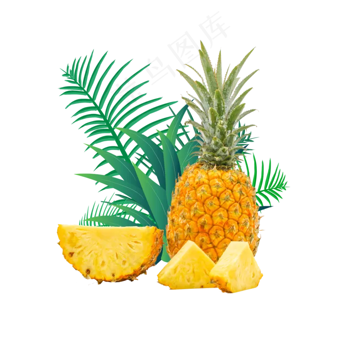 黄色冰镇菠萝(4724X4724(DPI:3000))psd模版下载
