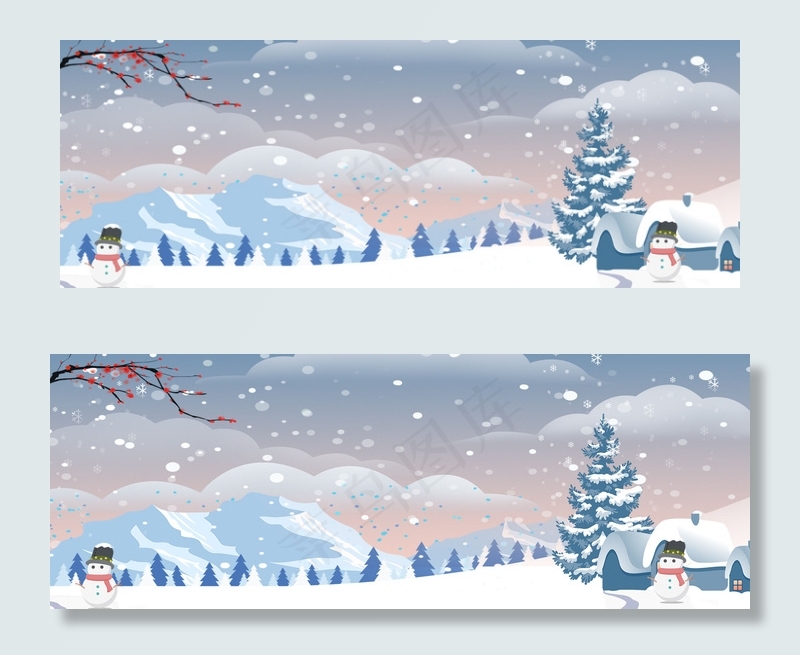 冬季女装上新大促雪人简约banner