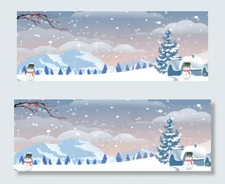 冬季女装上新大促雪人简约banner
