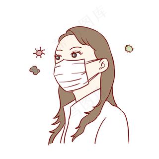 戴口罩防病毒,免抠元素