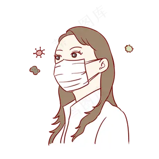 戴口罩防病毒,免抠元素