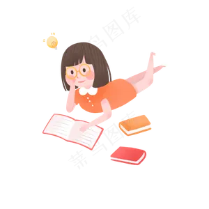 儿童节可爱女孩读书