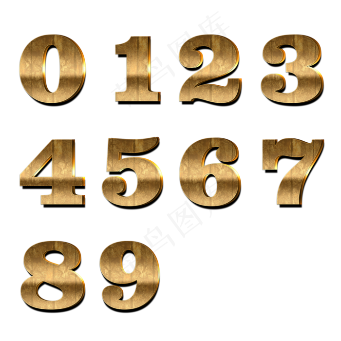 原创质感金属立体数字0-9艺术字