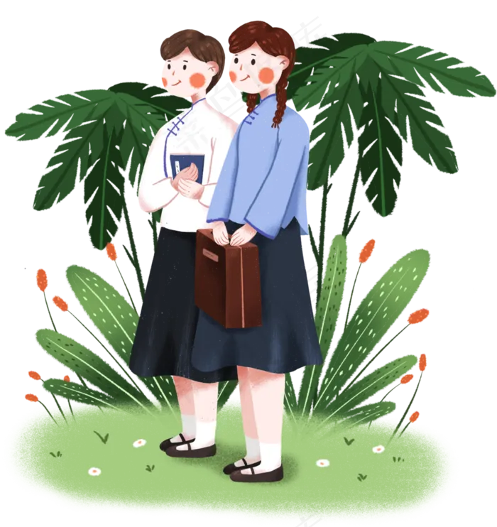 青年节提箱子的女青年(3500X4000(DPI:300))psd模版下载