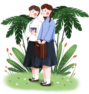 青年节提箱子的女青年