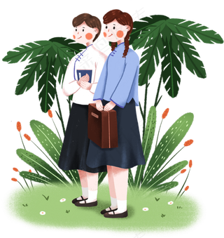 青年节提箱子的女青年