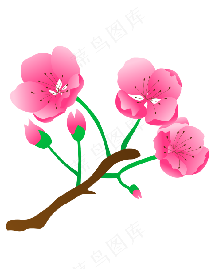 矢量免扣卡通桃花(4167*5208px 300 dpi )ai矢量模版下载