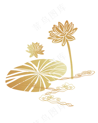 烫金荷花祥云