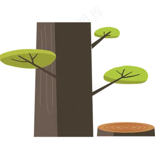 绿色的大树植物卡通